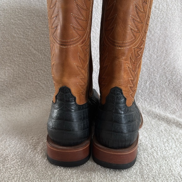 Men's Horse Power Black Caiman Print Boots 13D - Picture 4 of 11